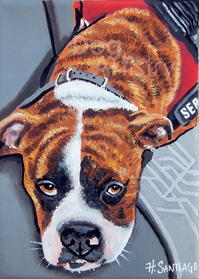 Boxer Painting by artist H. Santiago