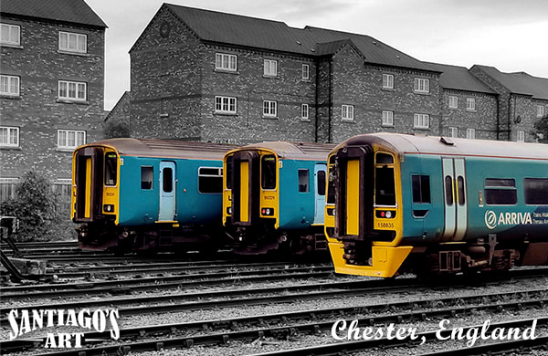Trains, Chester, England Photography by Artist H. Santiago
