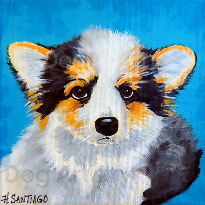 Dog Painting by artist H. Santiago