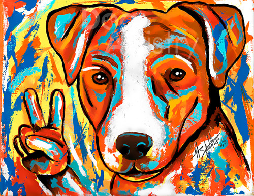 Jack Russell Painting by Artist H. Santiago