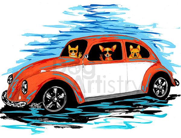 VW Bettle Art by artist H. Santiago
