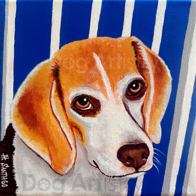 Beagle Painting by artist H. Santiago