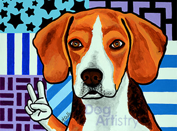 Beagle Painting by artist H. Santiago