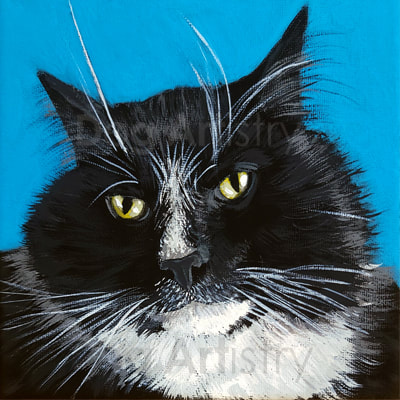 Cat painting by artist H. Santiago
