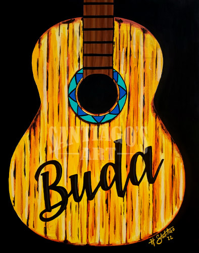 Acoustic Guitar Painting by Artist H. Santiago