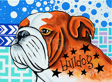Bulldog Painting by artist H. Santiago