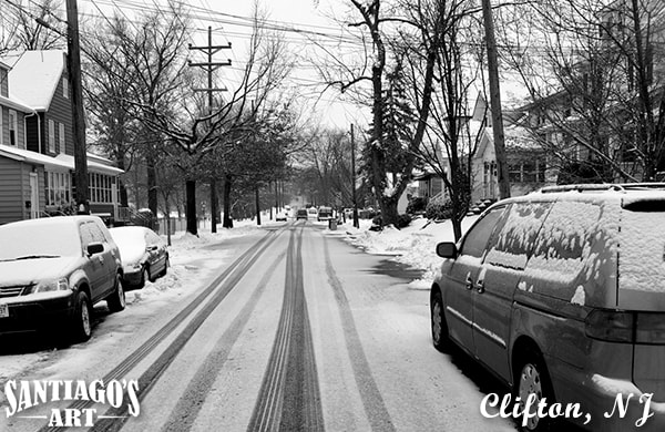 Winter in Clifton NJ photography by artist H. Santiago