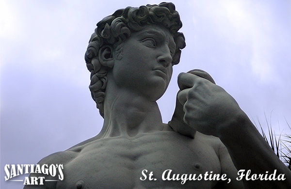 Statue of David replica, St. Augustine photography by artist H. Santiago