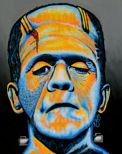 Frankenstein Painting by artist H. Santiago