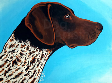 German Shorthaired Pointer Painting by artist H. Santiago