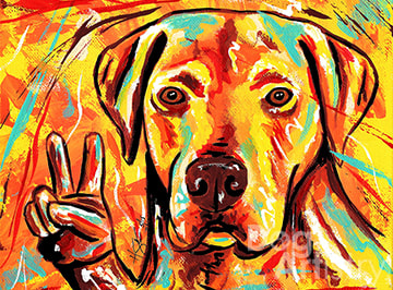 Yellow Lab Painting by artist H. Santiago