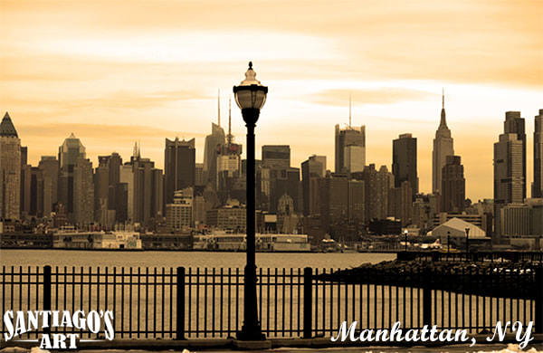 Manhattan skyline view photography by artist H. Santiago