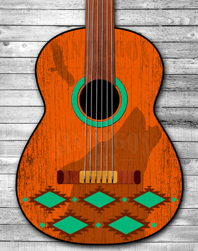 Native American Guitar Digital Art by Artist H. Santiago