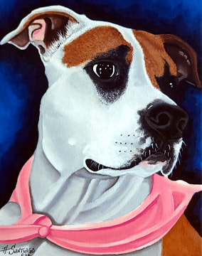 Dog Portrait by artist H. Santiago