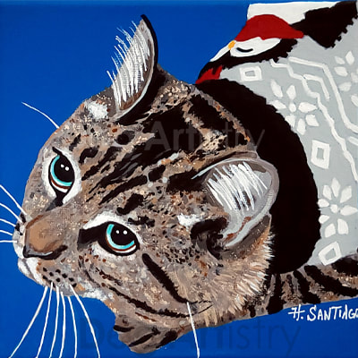 Tabby cat Art by artist H. Santiago