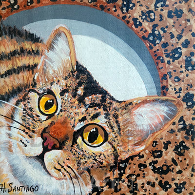 Tabby Cat art by artist H. Santiago